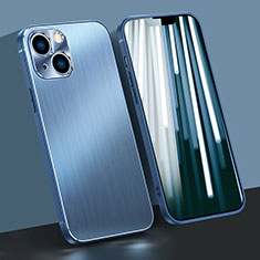Coque Luxe Aluminum Metal Housse Etui M09 pour Apple iPhone 14 Bleu