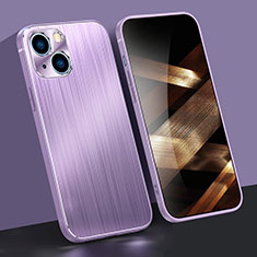 Coque Luxe Aluminum Metal Housse Etui M09 pour Apple iPhone 15 Plus Violet