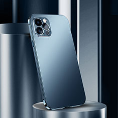 Coque Luxe Aluminum Metal Housse Etui N02 pour Apple iPhone 12 Pro Bleu