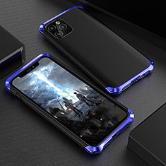 Coque Luxe Aluminum Metal Housse Etui pour Apple iPhone 11 Pro Bleu