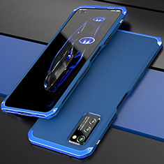 Coque Luxe Aluminum Metal Housse Etui pour Huawei Honor V30 5G Bleu