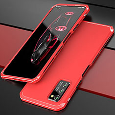 Coque Luxe Aluminum Metal Housse Etui pour Huawei Honor V30 5G Rouge