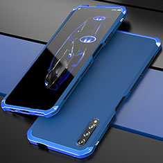 Coque Luxe Aluminum Metal Housse Etui pour Huawei P Smart Pro (2019) Bleu