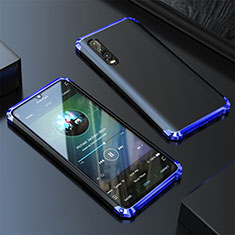 Coque Luxe Aluminum Metal Housse Etui pour Huawei P20 Pro Bleu
