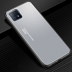 Coque Luxe Aluminum Metal Housse Etui pour Oppo A72 5G Argent