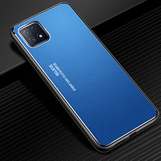 Coque Luxe Aluminum Metal Housse Etui pour Oppo A73 5G Bleu