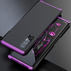 Coque Luxe Aluminum Metal Housse Etui pour Oppo Find X2 Neo Violet