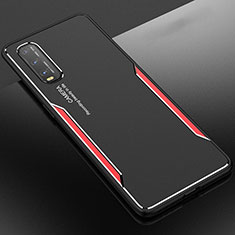 Coque Luxe Aluminum Metal Housse Etui pour Oppo Find X2 Rouge