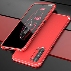 Coque Luxe Aluminum Metal Housse Etui pour Oppo K7 5G Rouge