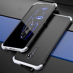 Coque Luxe Aluminum Metal Housse Etui pour Oppo Reno2 Argent