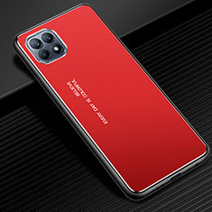 Coque Luxe Aluminum Metal Housse Etui pour Oppo Reno4 SE 5G Rouge