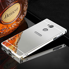 Coque Luxe Aluminum Metal Housse Etui pour Sony Xperia XA2 Ultra Argent