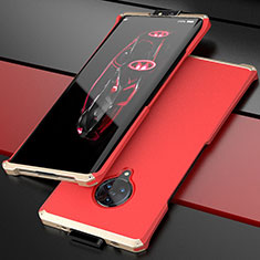 Coque Luxe Aluminum Metal Housse Etui pour Vivo Nex 3 5G Or et Rouge