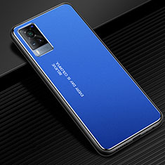 Coque Luxe Aluminum Metal Housse Etui pour Vivo X60 5G Bleu