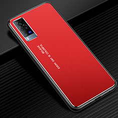 Coque Luxe Aluminum Metal Housse Etui pour Vivo X60 Pro 5G Rouge