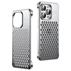 Coque Luxe Aluminum Metal Housse Etui QC1 pour Apple iPhone 13 Pro Max Argent