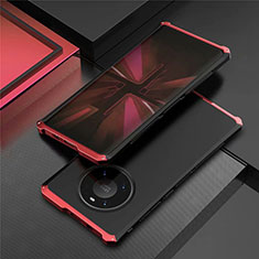 Coque Luxe Aluminum Metal Housse Etui T01 pour Huawei Mate 40E Pro 5G Rouge et Noir