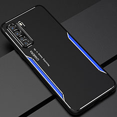 Coque Luxe Aluminum Metal Housse Etui T01 pour Huawei Nova 7 SE 5G Bleu