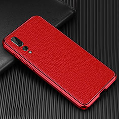 Coque Luxe Aluminum Metal Housse Etui T01 pour Huawei P20 Pro Rouge