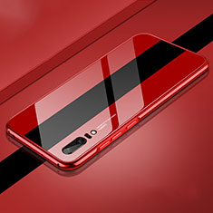 Coque Luxe Aluminum Metal Housse Etui T01 pour Huawei P20 Rouge