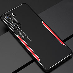 Coque Luxe Aluminum Metal Housse Etui T01 pour Huawei P40 Lite 5G Rouge