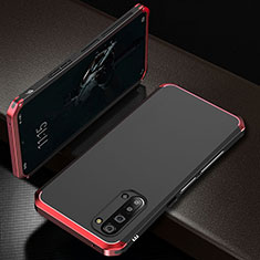 Coque Luxe Aluminum Metal Housse Etui T01 pour Oppo K7 5G Rouge et Noir