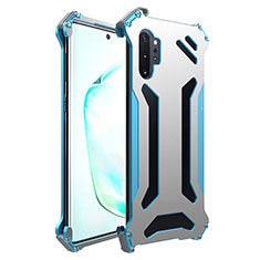 Coque Luxe Aluminum Metal Housse Etui T01 pour Samsung Galaxy Note 10 Plus 5G Bleu Ciel