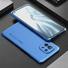 Coque Luxe Aluminum Metal Housse Etui T01 pour Xiaomi Mi 11 Lite 5G NE Bleu