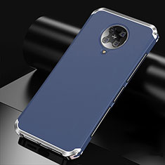 Coque Luxe Aluminum Metal Housse Etui T01 pour Xiaomi Poco F2 Pro Bleu