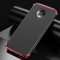Coque Luxe Aluminum Metal Housse Etui T01 pour Xiaomi Poco F2 Pro Rouge et Noir