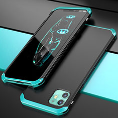 Coque Luxe Aluminum Metal Housse Etui T02 pour Apple iPhone 11 Cyan