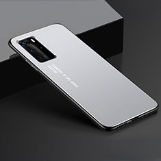 Coque Luxe Aluminum Metal Housse Etui T02 pour Huawei P40 Pro Argent