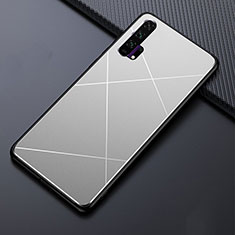 Coque Luxe Aluminum Metal Housse Etui T03 pour Huawei Honor 20 Pro Argent