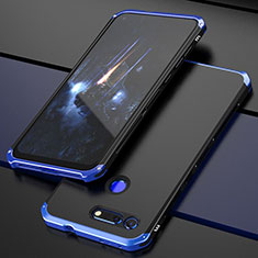 Coque Luxe Aluminum Metal Housse Etui T03 pour Huawei Honor V20 Bleu et Noir