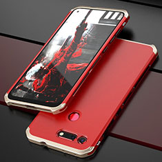 Coque Luxe Aluminum Metal Housse Etui T03 pour Huawei Honor V20 Or et Rouge