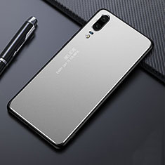 Coque Luxe Aluminum Metal Housse Etui T03 pour Huawei P20 Argent