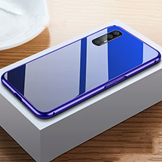 Coque Luxe Aluminum Metal Housse Etui T03 pour Oppo Reno3 Pro Bleu