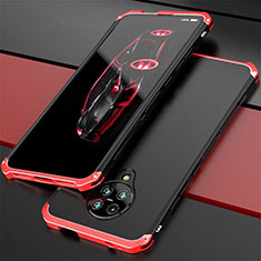 Coque Luxe Aluminum Metal Housse Etui T03 pour Xiaomi Poco F2 Pro Rouge et Noir