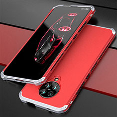 Coque Luxe Aluminum Metal Housse Etui T03 pour Xiaomi Redmi K30 Pro 5G Argent et Rouge