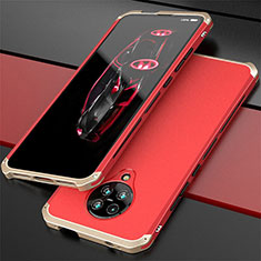 Coque Luxe Aluminum Metal Housse Etui T03 pour Xiaomi Redmi K30 Pro 5G Or et Rouge