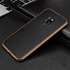 Coque Luxe Aluminum Metal Housse Etui T04 pour Huawei Mate 20 Or et Noir