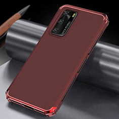 Coque Luxe Aluminum Metal Housse Etui T04 pour Huawei P40 Rouge