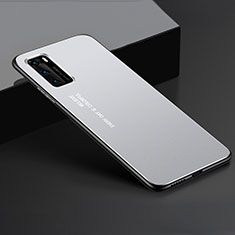 Coque Luxe Aluminum Metal Housse Etui T05 pour Huawei P40 Argent