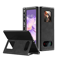 Coque Luxe Cuir et Plastique Housse Etui Mat AC2 pour Huawei Mate Xs 2 Noir