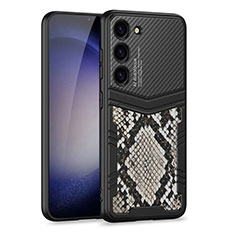 Coque Luxe Cuir et Plastique Housse Etui Mat AC5 pour Samsung Galaxy S22 5G Noir