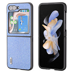 Coque Luxe Cuir et Plastique Housse Etui Mat AD1 pour Samsung Galaxy Z Flip5 5G Bleu