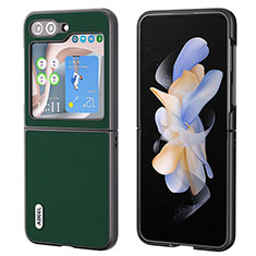 Coque Luxe Cuir et Plastique Housse Etui Mat AD2 pour Samsung Galaxy Z Flip5 5G Vert