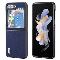 Coque Luxe Cuir et Plastique Housse Etui Mat AD4 pour Samsung Galaxy Z Flip5 5G Bleu