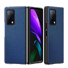 Coque Luxe Cuir et Plastique Housse Etui Mat B01H pour Huawei Mate X2 Bleu