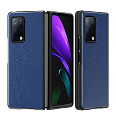 Coque Luxe Cuir et Plastique Housse Etui Mat B02H pour Huawei Mate X2 Bleu